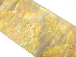 田舎風景模様織出し袋帯